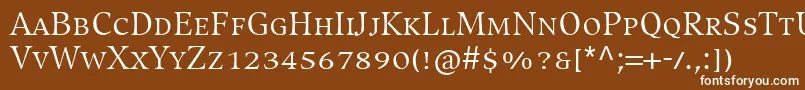 Шрифт CompatilExquisitLtComRegularSmallCaps – белые шрифты на коричневом фоне