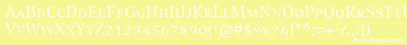 CompatilExquisitLtComRegularSmallCaps Font – White Fonts on Yellow Background