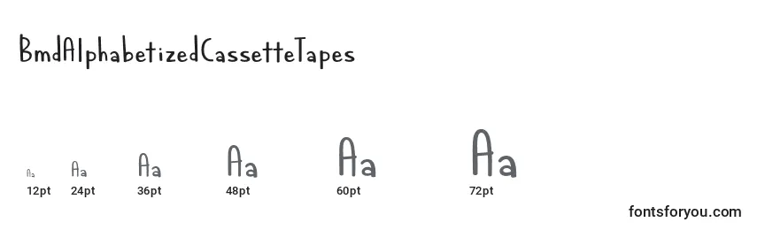 Größen der Schriftart BmdAlphabetizedCassetteTapes