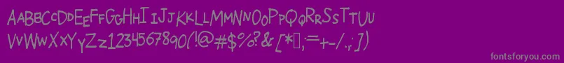 フォントWildfire – 紫の背景に灰色の文字