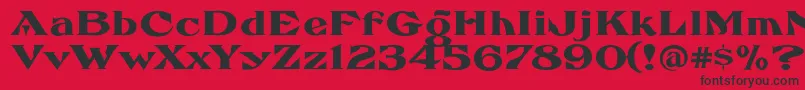 Fonte FhaefcanEccentricFrenchFreeware – fontes pretas em um fundo vermelho