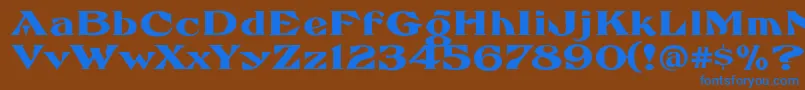 Шрифт FhaefcanEccentricFrenchFreeware – синие шрифты на коричневом фоне
