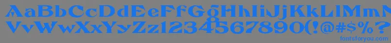 FhaefcanEccentricFrenchFreeware Font – Blue Fonts on Gray Background