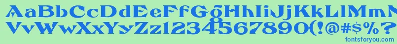 FhaefcanEccentricFrenchFreeware Font – Blue Fonts on Green Background