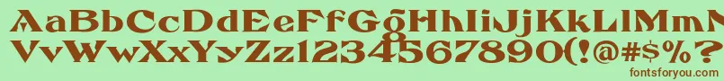 FhaefcanEccentricFrenchFreeware Font – Brown Fonts on Green Background