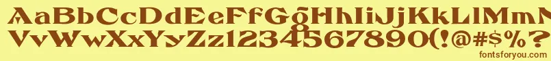 FhaefcanEccentricFrenchFreeware Font – Brown Fonts on Yellow Background