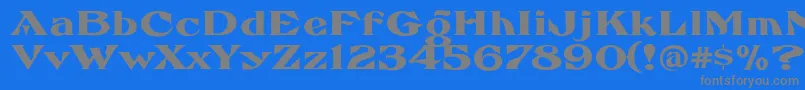 FhaefcanEccentricFrenchFreeware Font – Gray Fonts on Blue Background