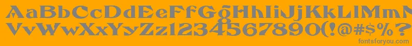 FhaefcanEccentricFrenchFreeware Font – Gray Fonts on Orange Background
