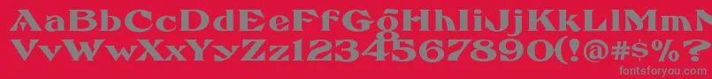 FhaefcanEccentricFrenchFreeware Font – Gray Fonts on Red Background