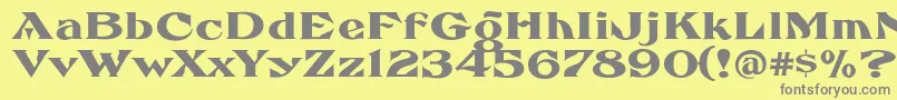 FhaefcanEccentricFrenchFreeware Font – Gray Fonts on Yellow Background