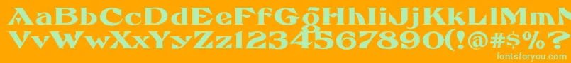 FhaefcanEccentricFrenchFreeware Font – Green Fonts on Orange Background