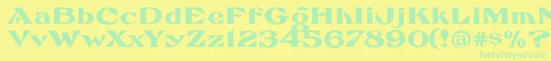 Police FhaefcanEccentricFrenchFreeware – polices vertes sur fond jaune