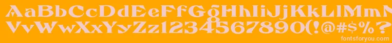 Шрифт FhaefcanEccentricFrenchFreeware – розовые шрифты на оранжевом фоне