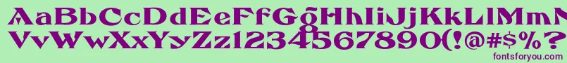 FhaefcanEccentricFrenchFreeware Font – Purple Fonts on Green Background