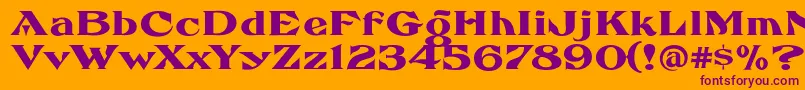 FhaefcanEccentricFrenchFreeware Font – Purple Fonts on Orange Background