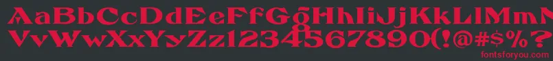 FhaefcanEccentricFrenchFreeware-Schriftart – Rote Schriften auf schwarzem Hintergrund