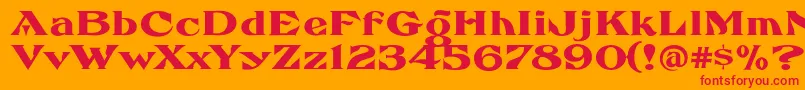 FhaefcanEccentricFrenchFreeware Font – Red Fonts on Orange Background