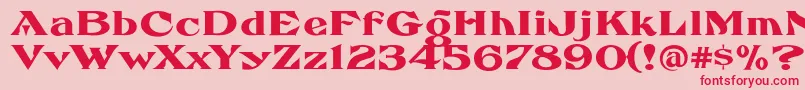 Czcionka FhaefcanEccentricFrenchFreeware – czerwone czcionki na różowym tle