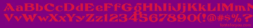 FhaefcanEccentricFrenchFreeware-Schriftart – Rote Schriften auf violettem Hintergrund