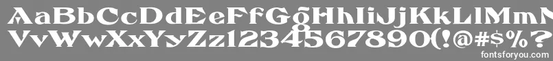 フォントFhaefcanEccentricFrenchFreeware – 灰色の背景に白い文字