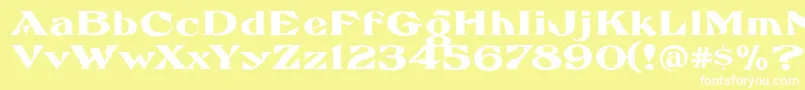 FhaefcanEccentricFrenchFreeware Font – White Fonts on Yellow Background