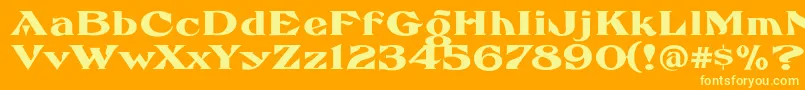 FhaefcanEccentricFrenchFreeware Font – Yellow Fonts on Orange Background