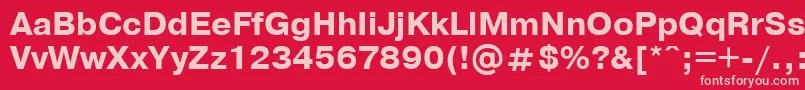 Czcionka Prg3 – różowe czcionki na czerwonym tle