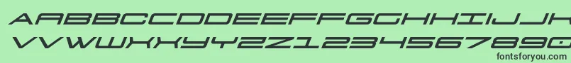 911porschav3expandital Font – Black Fonts on Green Background