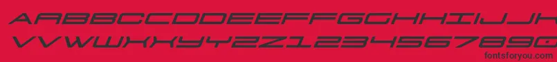 Czcionka 911porschav3expandital – czarne czcionki na czerwonym tle