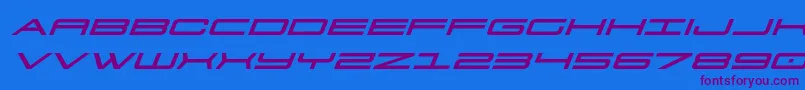 911porschav3expandital Font – Purple Fonts on Blue Background