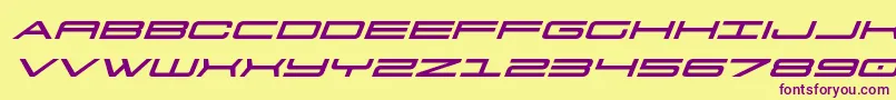 911porschav3expandital Font – Purple Fonts on Yellow Background