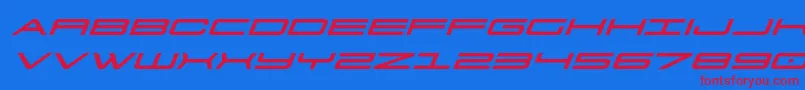 911porschav3expandital Font – Red Fonts on Blue Background