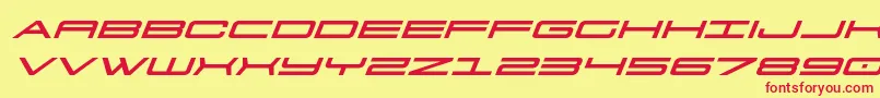 911porschav3expandital Font – Red Fonts on Yellow Background