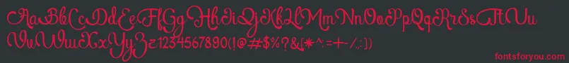 AtlantisHeartFree Font – Red Fonts on Black Background