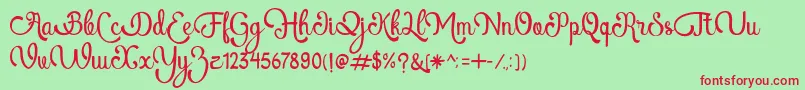 AtlantisHeartFree Font – Red Fonts on Green Background
