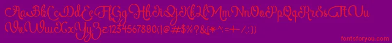 AtlantisHeartFree-Schriftart – Rote Schriften auf violettem Hintergrund