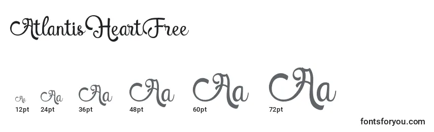 AtlantisHeartFree Font Sizes