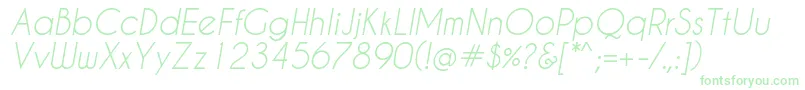 CaviarDreamsItalic Font – Green Fonts on White Background