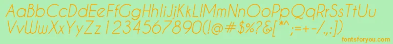 CaviarDreamsItalic Font – Orange Fonts on Green Background