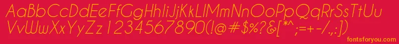 CaviarDreamsItalic Font – Orange Fonts on Red Background