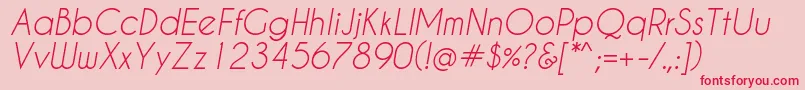 CaviarDreamsItalic Font – Red Fonts on Pink Background