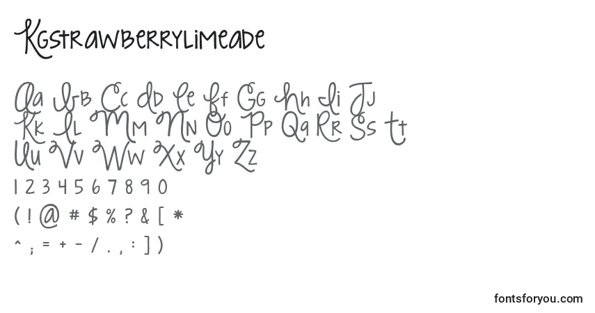 Шрифт Kgstrawberrylimeade – алфавит, цифры, специальные символы