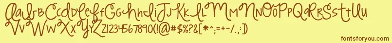 Kgstrawberrylimeade Font – Brown Fonts on Yellow Background