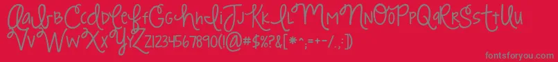 Kgstrawberrylimeade Font – Gray Fonts on Red Background