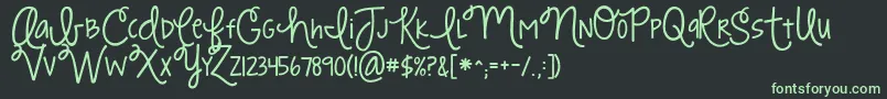 Kgstrawberrylimeade Font – Green Fonts on Black Background