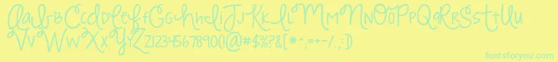 Kgstrawberrylimeade Font – Green Fonts on Yellow Background