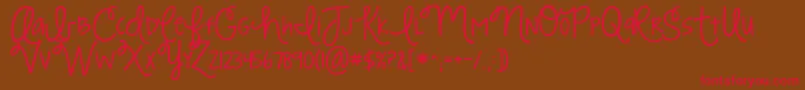 Kgstrawberrylimeade Font – Red Fonts on Brown Background