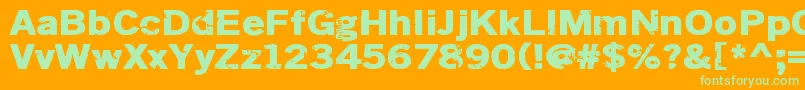 Шрифт Dsiodrer2 – зелёные шрифты на оранжевом фоне