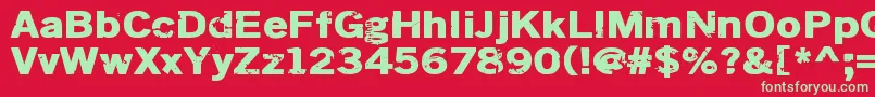 フォントDsiodrer2 – 赤い背景に緑の文字