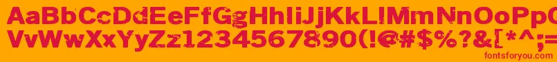 Dsiodrer2-Schriftart – Rote Schriften auf orangefarbenem Hintergrund